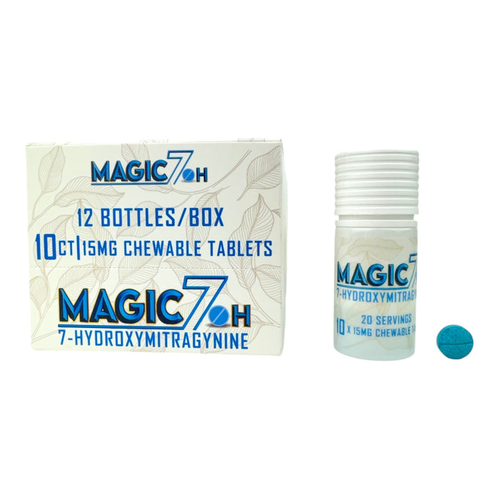 Magic 7oh 7-Hydroxymitragynine 10ct/15mg Chewable Tablets | 12 Bottles per display