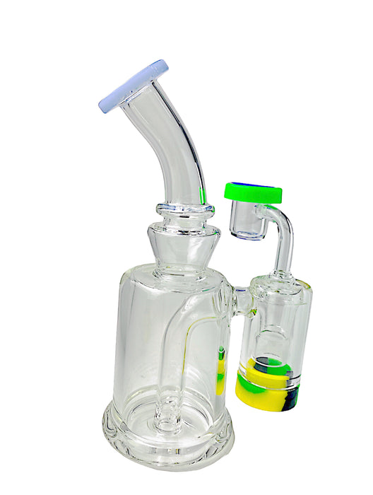 7" Bent Neck Dab Rig w/ Silicone Reclaimer Catcher Jar