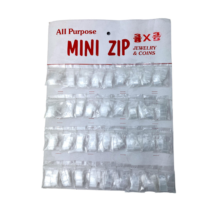 All Purpose Mini Zip Clear Plastic Baggies Display