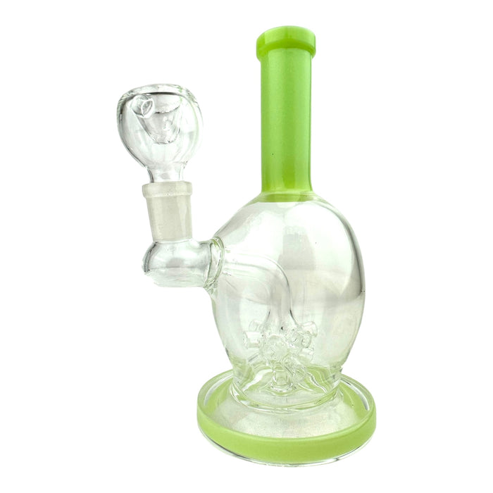 7” Star Perc Staight Neck Glass Water Pipe (Assorted Colors)