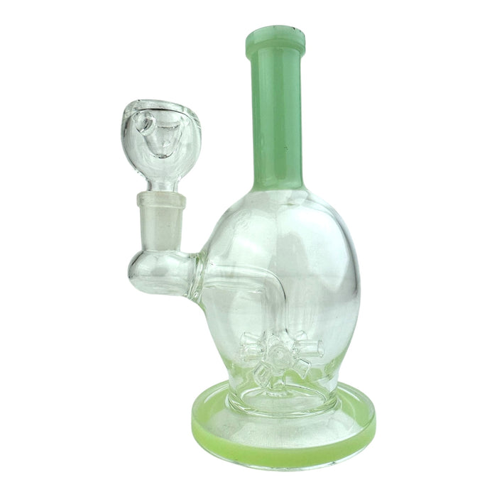 7” Star Perc Staight Neck Glass Water Pipe (Assorted Colors)