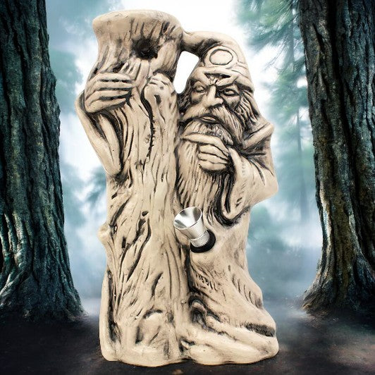 8" Wizard and Tree Ceramic Water Pipe