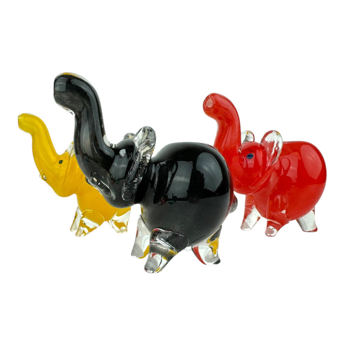 3" Small Elephant Colored - Glass Hand Pipe (Assorted Colors)