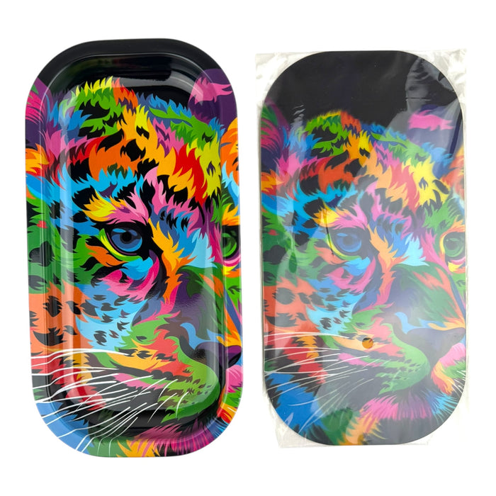 3D Small Metal Rolling Tray With Magnetic Lid 8" X 4"