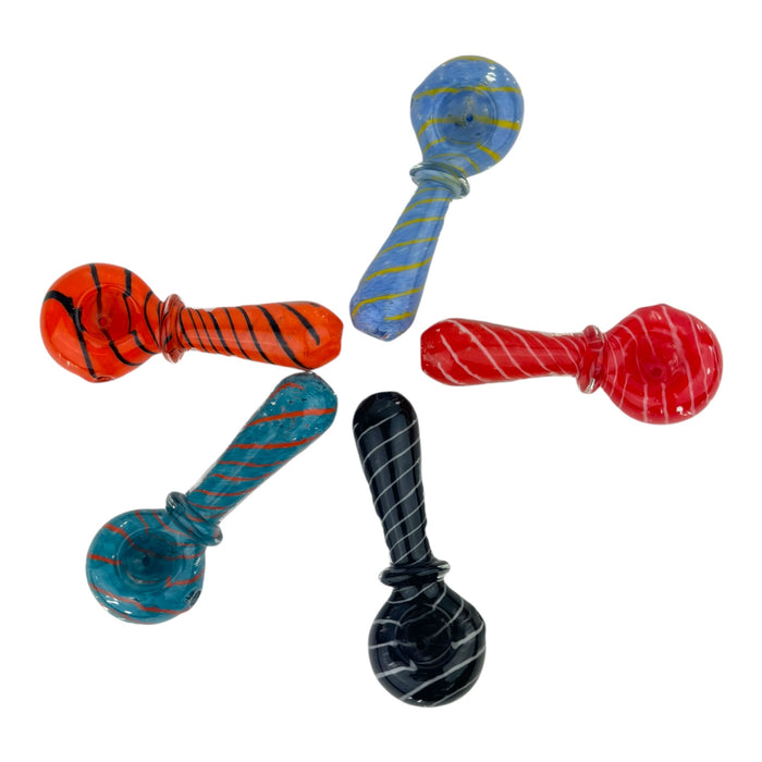 4” Color Swirl Ring Glass Hand Pipe