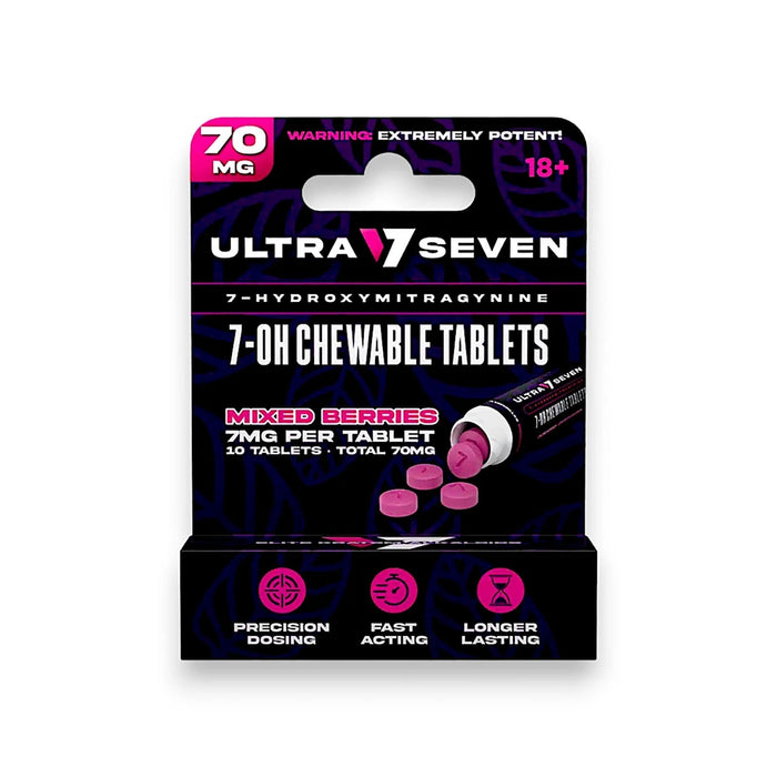 Ultra Seven 7-OH Chewable 7 mg Tablet, 10 Tablets/Pack | 6packs / Display | 30Displays / Case