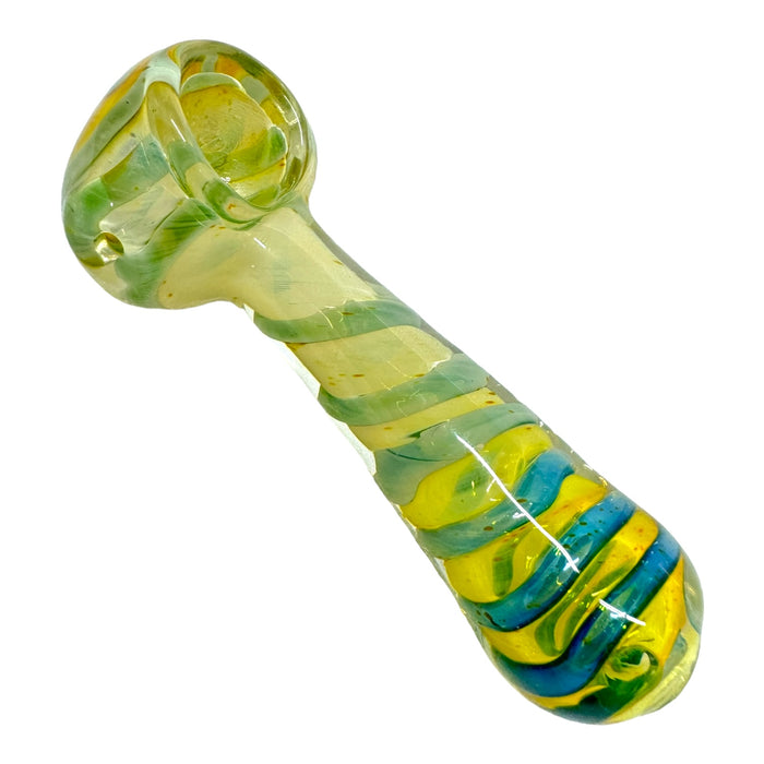 4.5 Blue Green Fumed Glass Hand Pipe