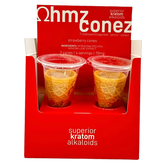 OHMZ Conez  7-OH 70 mg 2 Strawberry cones / Pack - 8Packs/ Display |10 Displays / Case