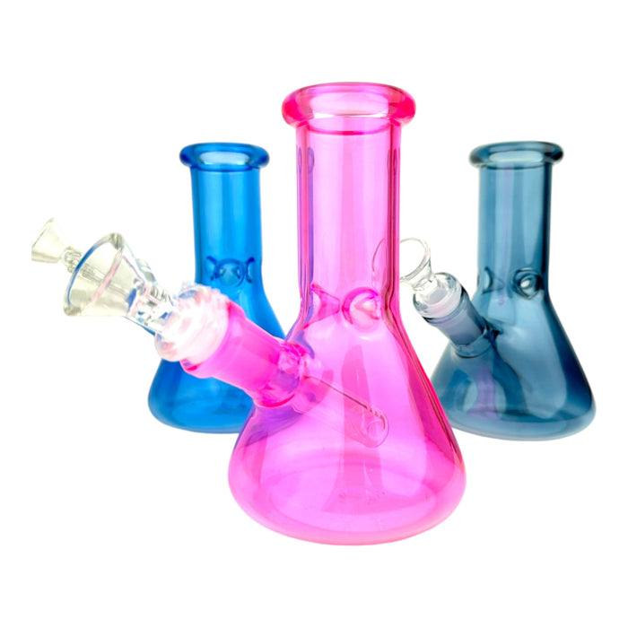 6" Mini Color Glass Beaker Water Pipe