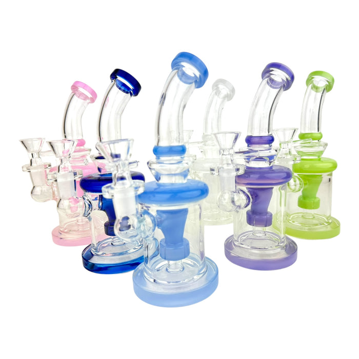 7” Color Bent Neck Cylinder Water Pipe WP-1253