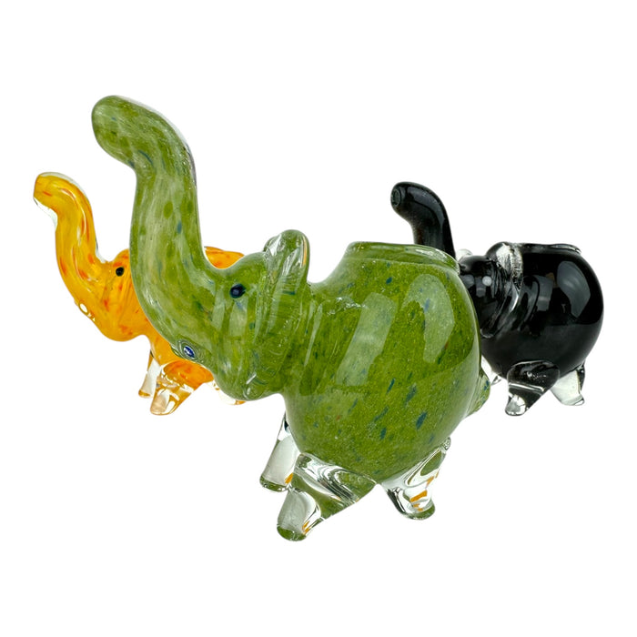 4" Medium Elephant Colored Glass Pipe  (Assorted Colors)