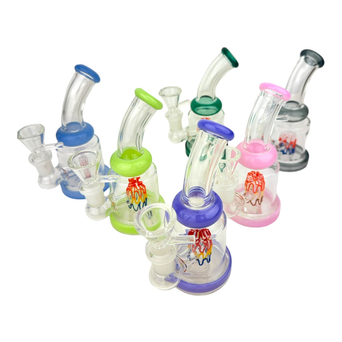 5.5" Bent Neck Glass Water Pipe "WP1214" (Assorted Colors)