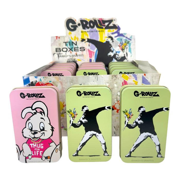 G-Rollz Storage Tin Boxes 11.5x6.5cm (15pc Display)