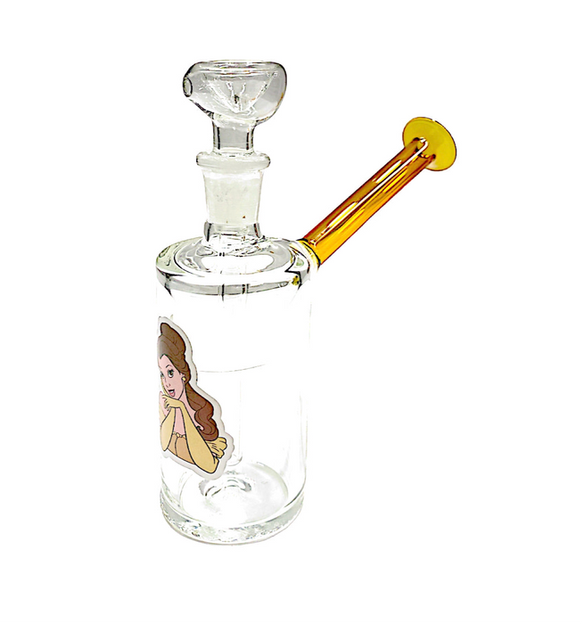G/G 14mm Thick Cylider Color Top Clear  Water Pipe -Assorted Stickers
