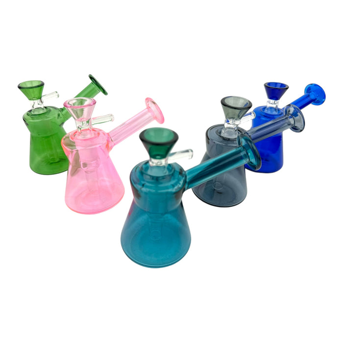 4" Mini Color Beaker Glass Water Pipe