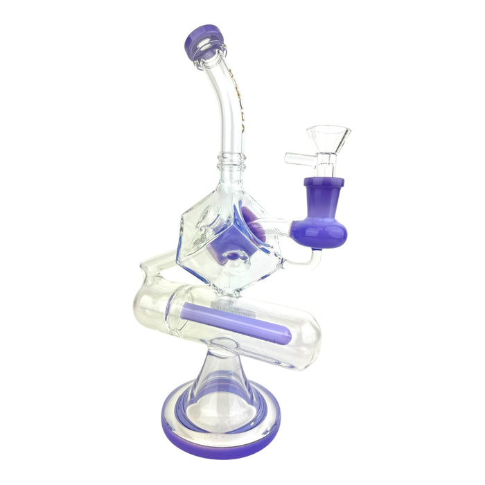 Cali Cloud X 10.5" Inline Perc Tube Square Bent Neck Water Pipe "WP14"