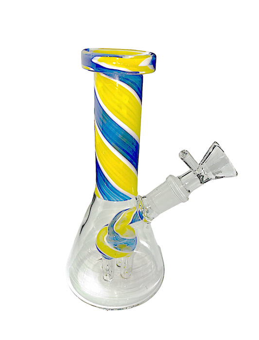 6" Swirl Beaker 4 Tree Perk Water Pipe