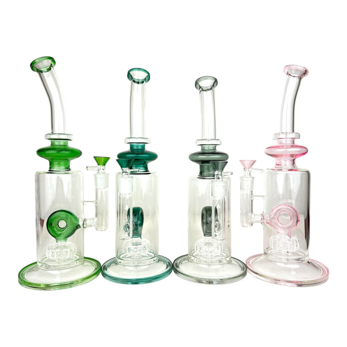 13" Donut Perc Tall Glass Water Pipe