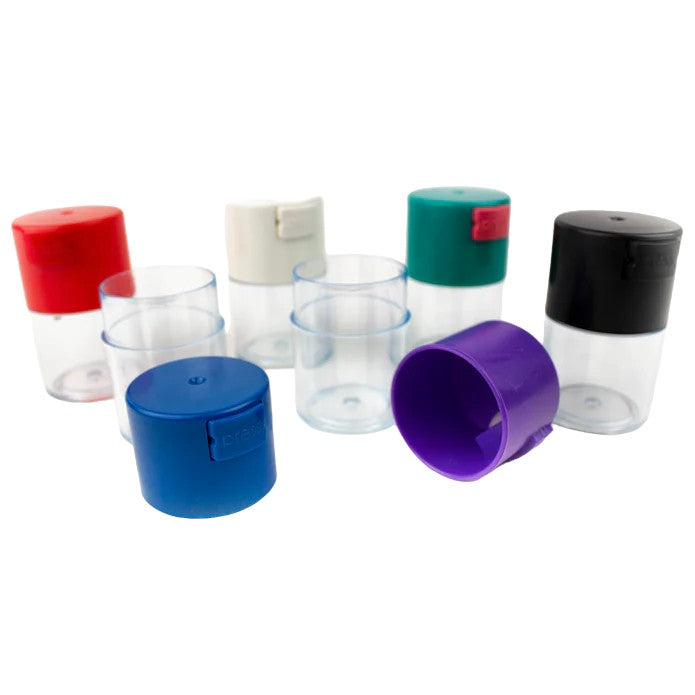 Acrylic Air Tight Mini Jar 60mL 2oz. - Colored Lid Clear Bottom