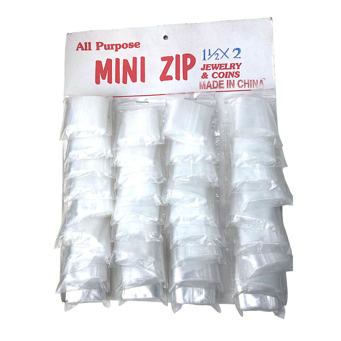 All Purpose Mini Zip Clear Plastic Baggies Display