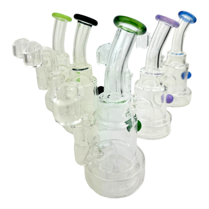 6" Stacked Bent Neck Glass Water Pipe "WP311"