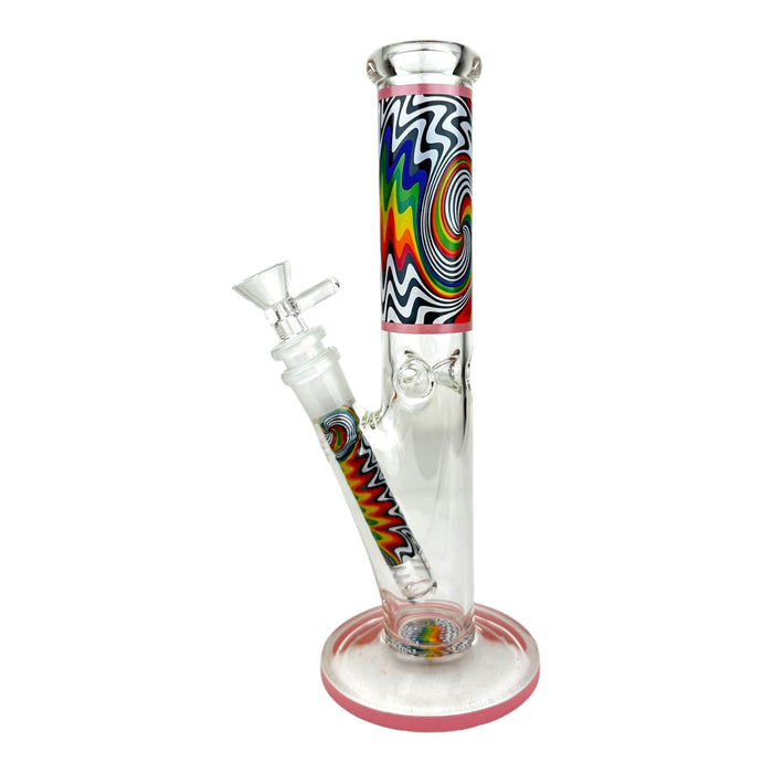 10" Wigwag Design Tall Glass Water Pipe