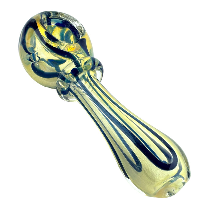 3.5” Fumed Wigwag Ring Glass Hand Pipe