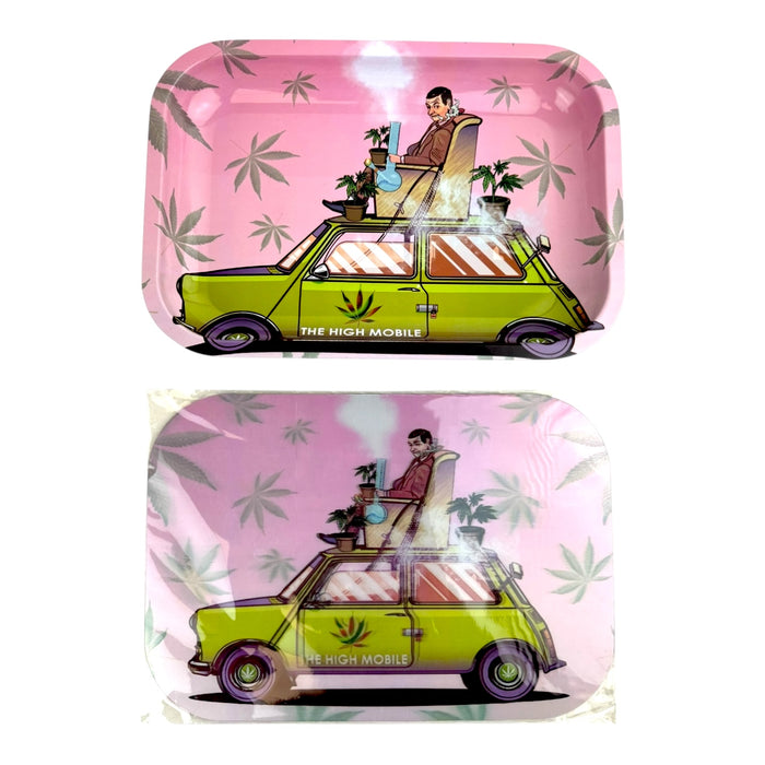 3D Medium Metal Rolling Tray With Magnetic Lid 6" x 9"