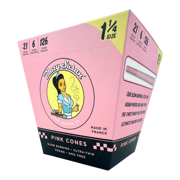 Blazy Susan Pink 1 1/4" Size Cones - 21 Pack x 6 Per Pack (126 Cones per Box)