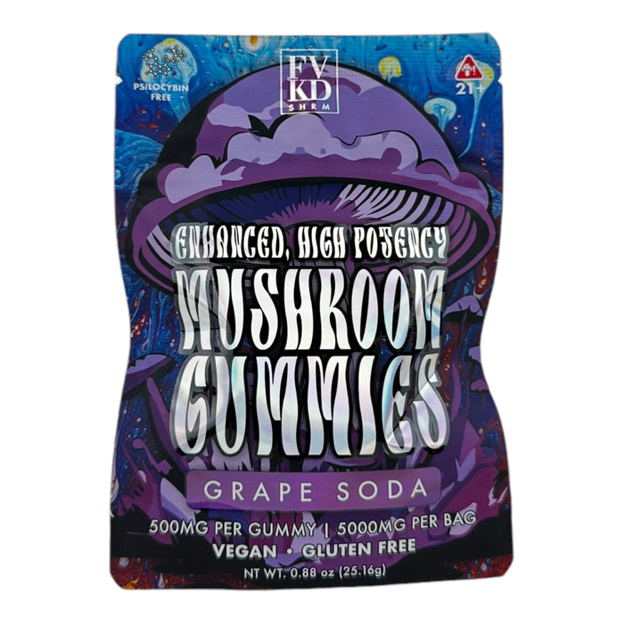 FVKD 500mg Mushroom Gummies 10 Gummies / Pack | 10 Pack / Display |10 Displays / Case