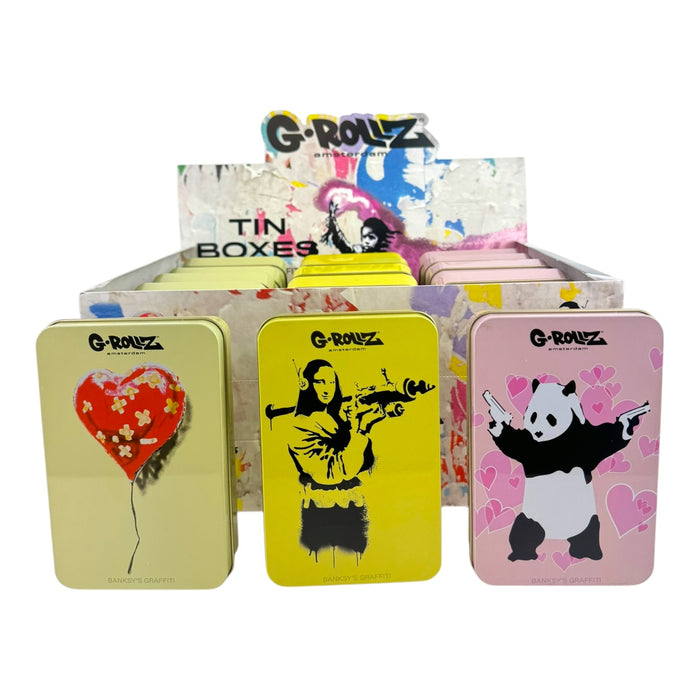 G-Rollz Storage Tin Boxes 13x8.4cm (15pc Display)