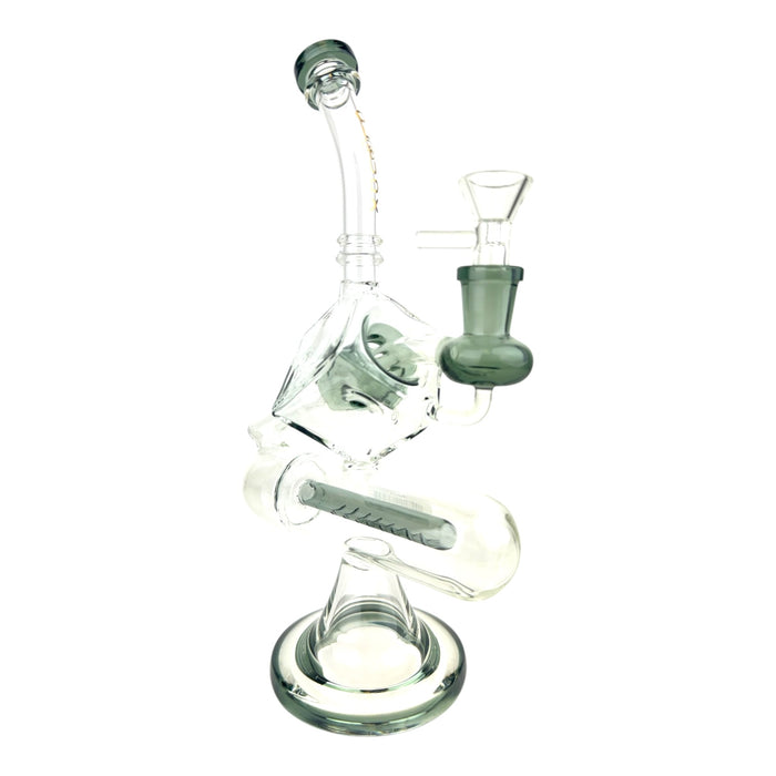 Cali Cloud X 10.5" Inline Perc Tube Square Bent Neck Water Pipe "WP14"