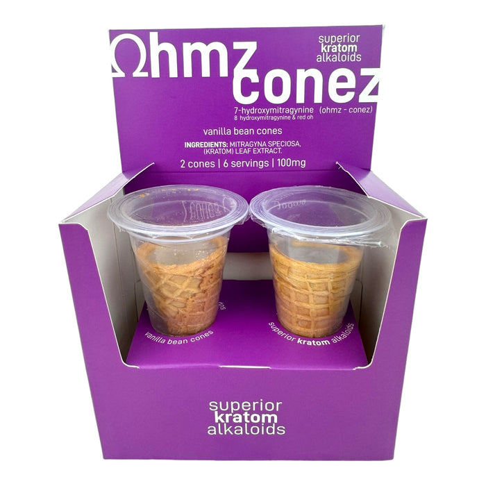 OHMZ Conez  7-OH 100 mg 2 Vanilla Bean cones / Pack - 8Packs/ Display |10 Displays / Case (Copy)