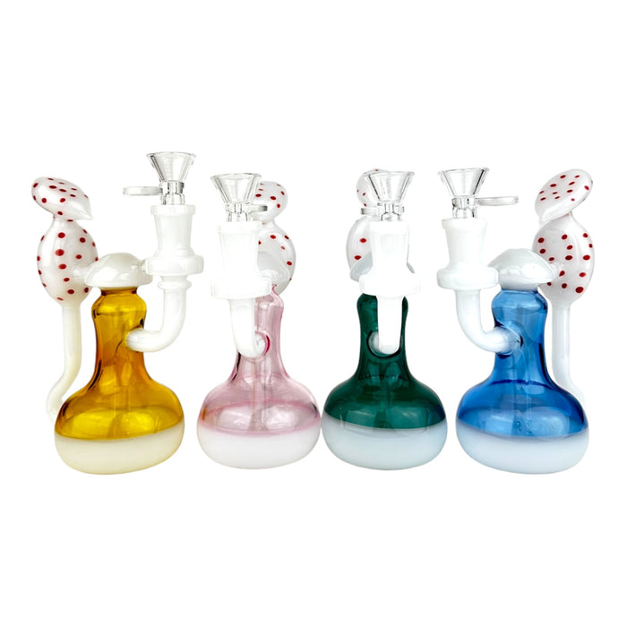 6.5" Teapot Shaped Colored Glass Water Pipe