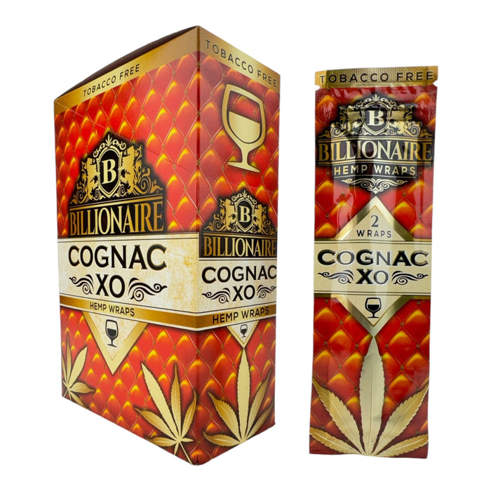 Billionaire Hemp Wraps - Cognac Xo (2 wraps per pack/ 25 pack Display)