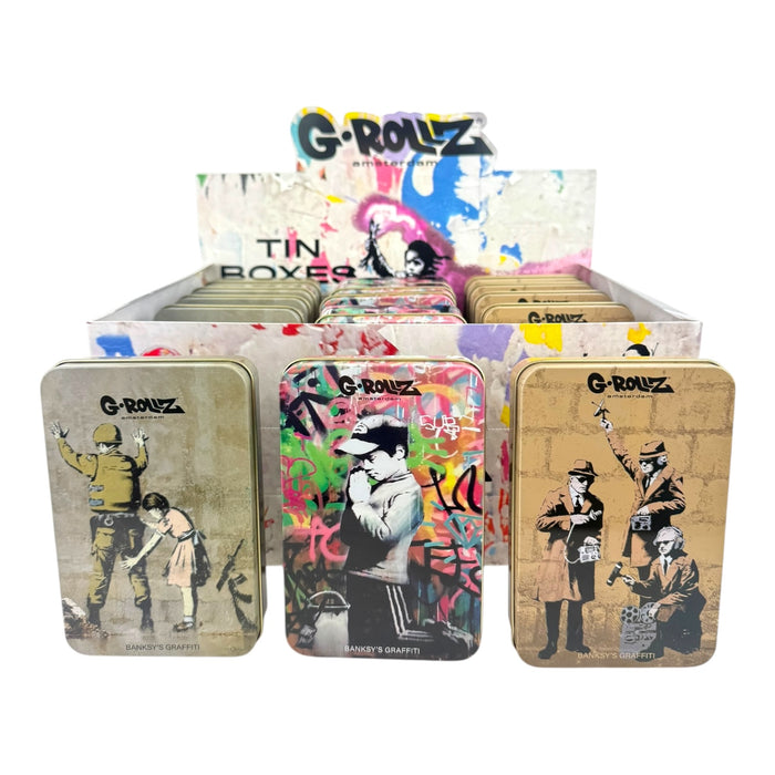 G-Rollz Storage Tin Boxes 13x8.4cm (15pc Display)