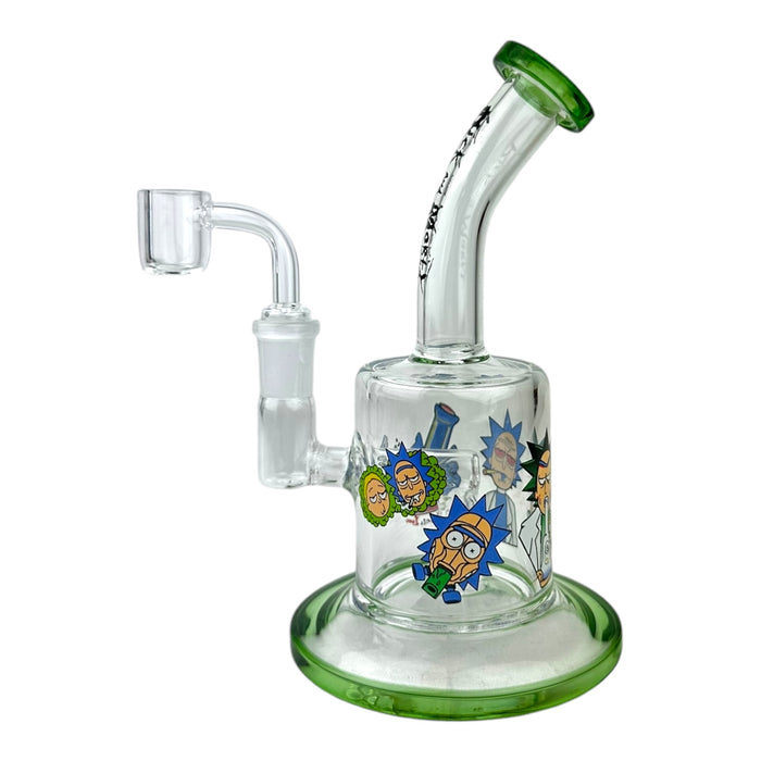 7" Clear Glass Water Pipe with  Character Decal