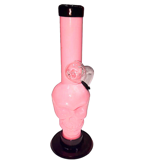 8" Skull Straight Neck Acrylic Water Pipe