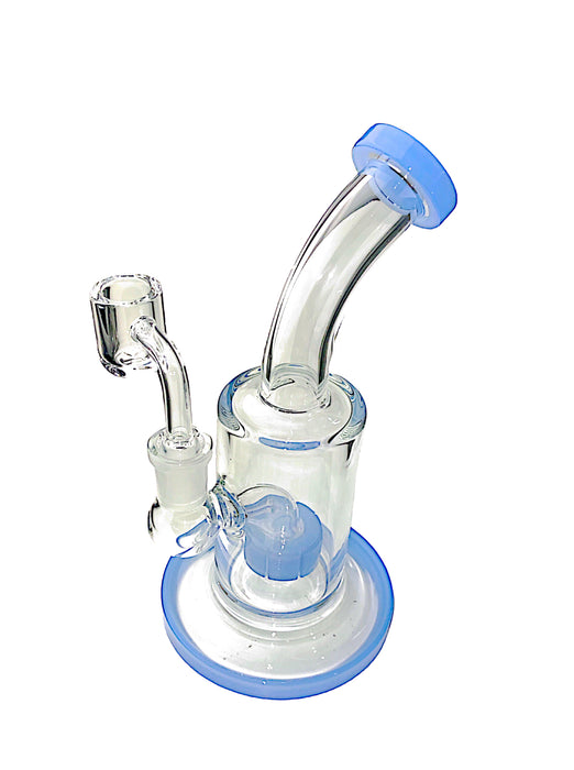 7"Bent Neck Shower Head Perc Water Pipe w/ Quartz Banger