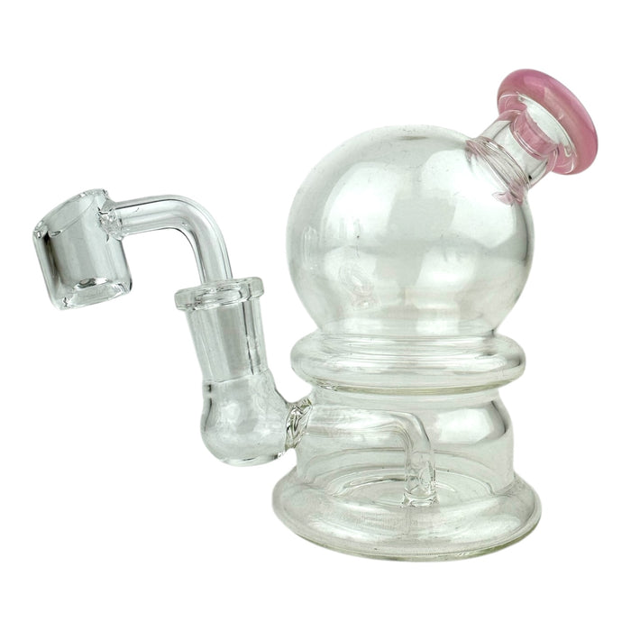 4.5" Round Globe Glass Water Pipe w/ Quartz Banger