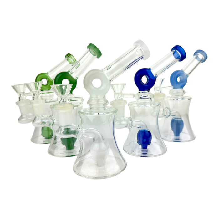 7" Hourglass Donut Glass Water Pipe "WP1250"