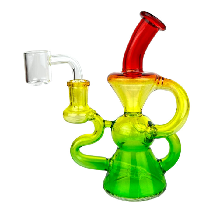 6.5" Recycler Rasta Glass Dab Rig