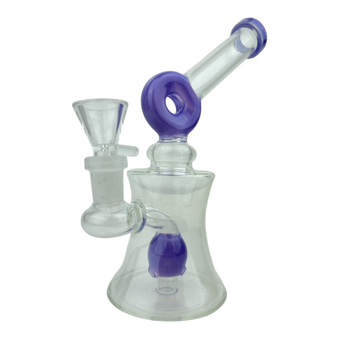 7" Hourglass Donut Glass Water Pipe "WP1213"(Assorted Colors)