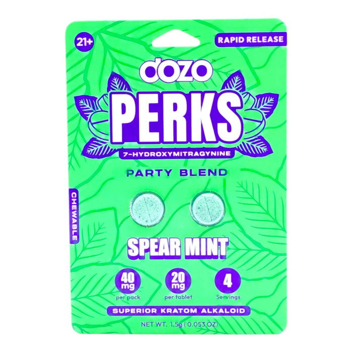 Dozo PERKS 7-OH 20mg 2 Tablets Blister Pack - 10pk Display | 30 Displays / Case