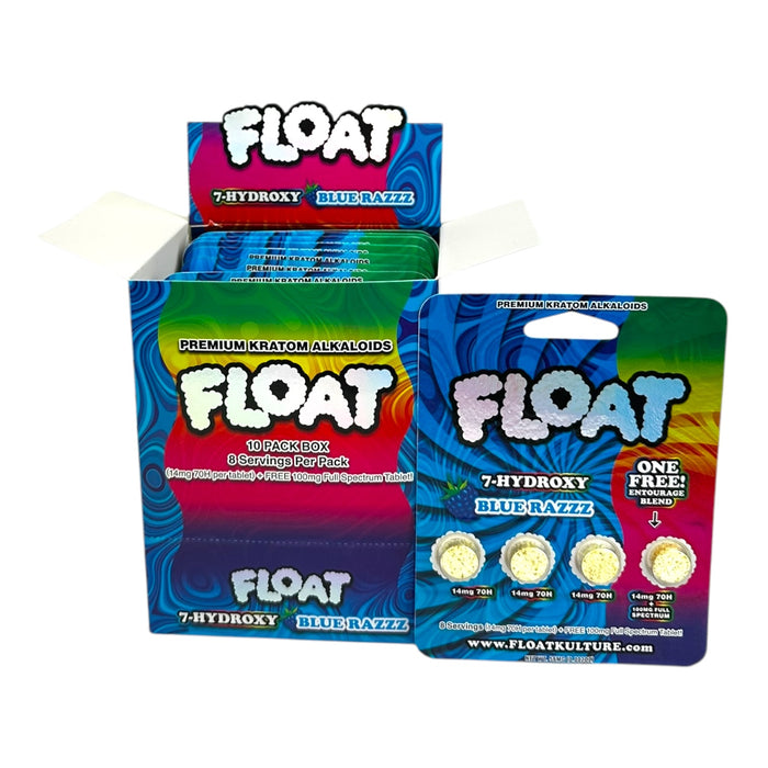 Float 7-Hydroxy 14mg Tabs + 1 100mg Full Spectrum 4ct Blister Pack - 10 Pack Display