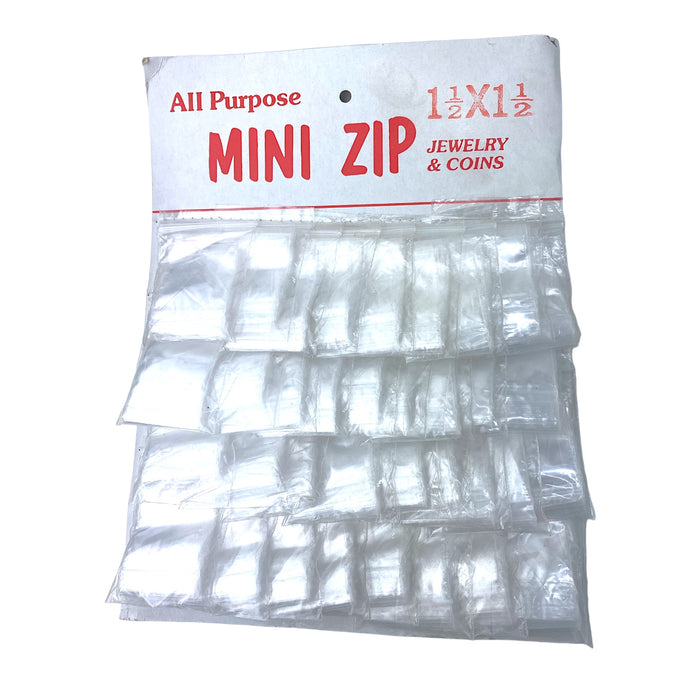 All Purpose Mini Zip Clear Plastic Baggies Display