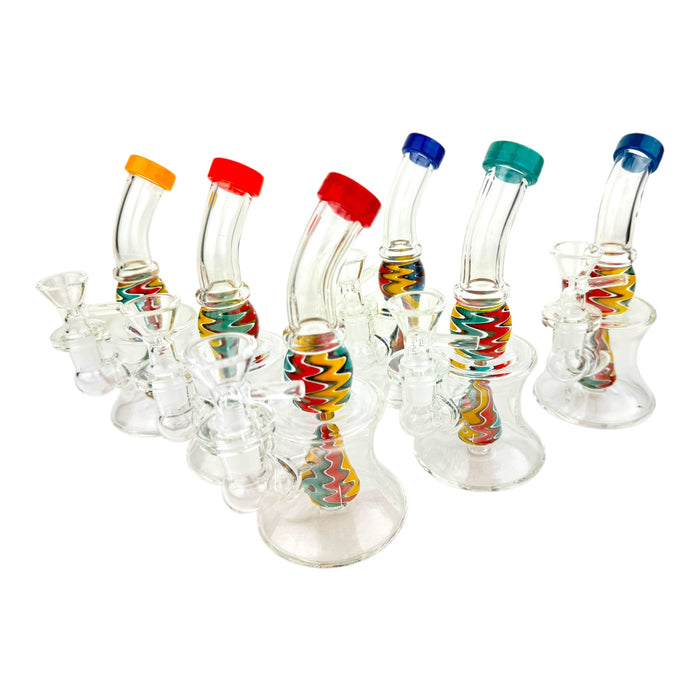 5.5" Mini Bent Neck WigWag Hourglass Water Pipe "WP-1158"