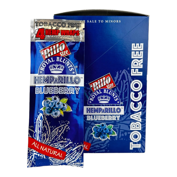 Royal Blunts HEMPARILLO Rillo Size 4 Wraps/Pouch | 15 Pouchs/Box | 30 Display/Case