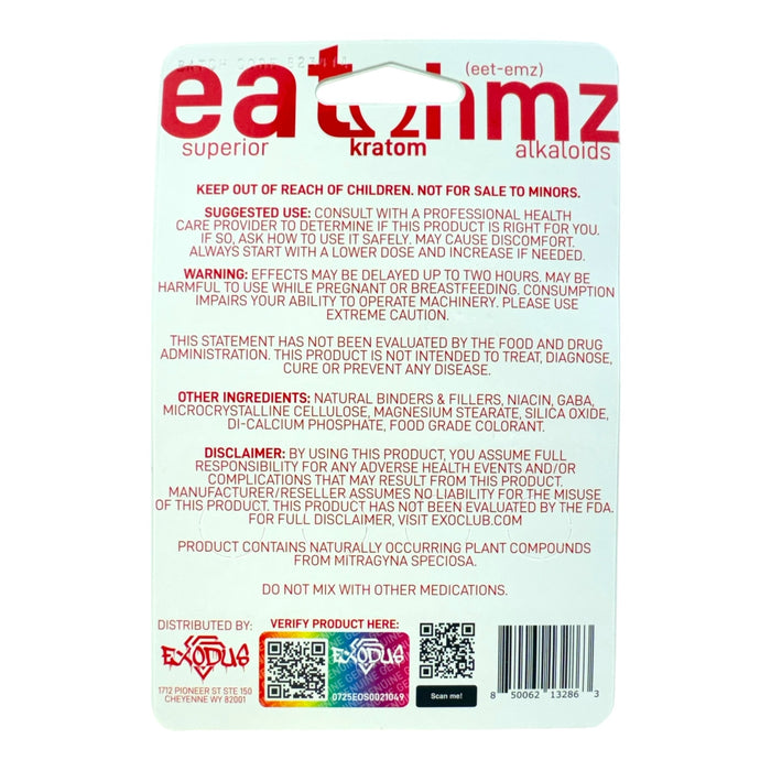 EAT OHMZ Red-oh+11-oh + 7-oh 25mg 4Tab / Pack - 6 Packs / Display | 30Displays /Case