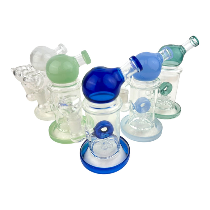 7” Donut Star Perc Glass Water Pipe